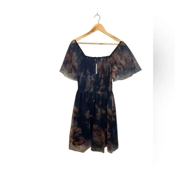 NWT Baltic Born Tivoli Tulle Short Dress in blue floral L